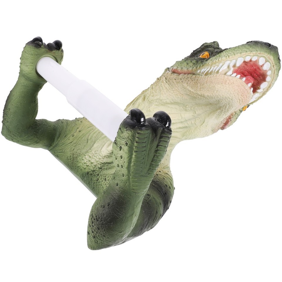 Paper Hanger Rack Resin Dinosaur Toilet Paper Holder No Punching Bathroom Roll Paper ...