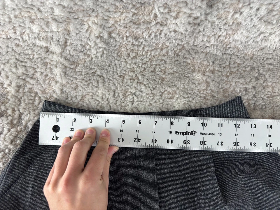 Pantalones Plisados Liz Baker Petite Talla 8P Carrera Pierna Recta Negro Botón Cremallera Foto 3 de 4