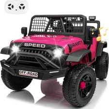 24V Jeep Power Wheels w/Remote Control,4WD Ride on Truck Car,3 Speed,Bluetooth M