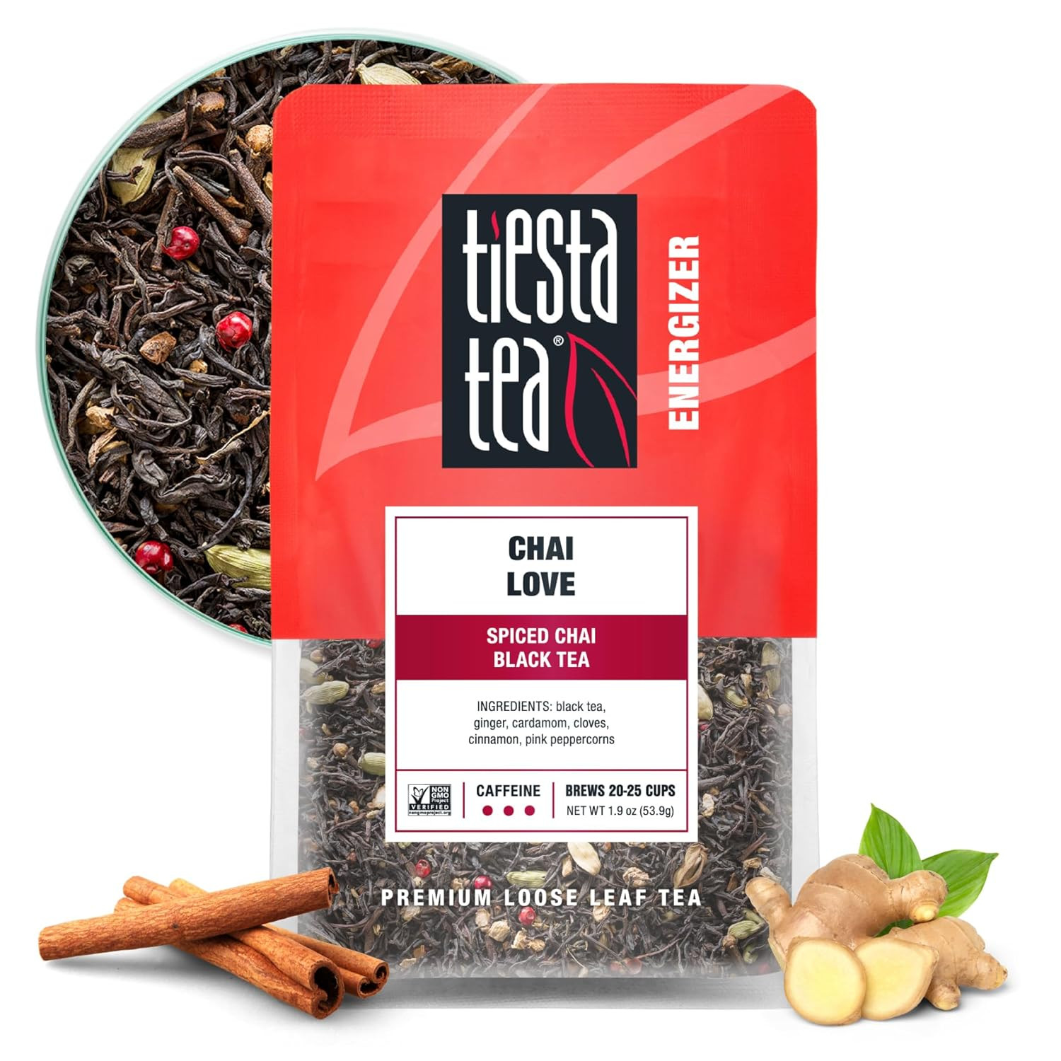 - Chai Love, Loose Leaf, Spiced Chai Black Tea, Premium Blend, High Caffeinated,