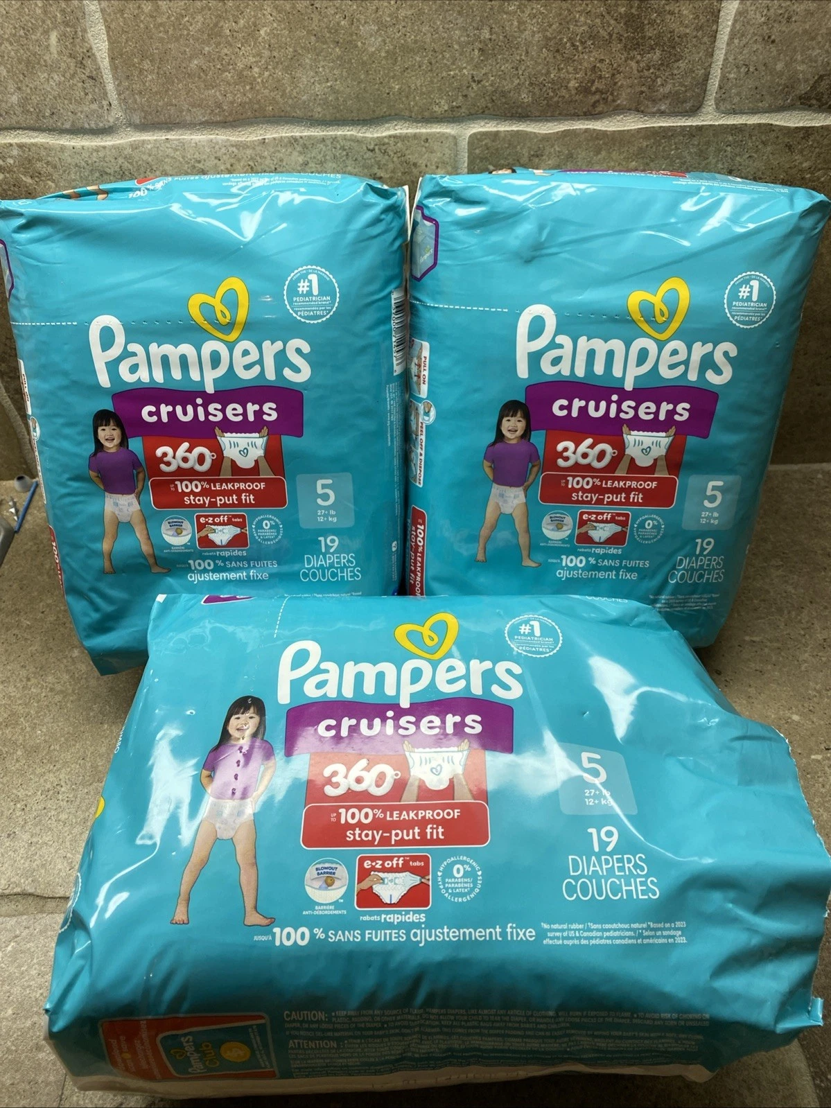 57 Pampers Diapers Cruisers 360 - Size 5, Babyproof up to 100% (READ)