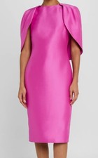 Badgley Mischka Collection Women Purple Mikado Cape Sheath Dress Size 4