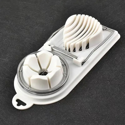 Multifunctional PP Base Egg Cutter 2-In-1 Stainless Steel Wire Pull Egg Cutter f