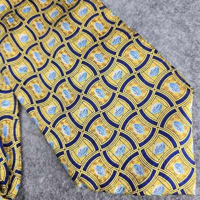 Pfizer Viagra Tie Blue Pill Drug Rep Pharmacy Geometric Gold Yellow Doctors Mens