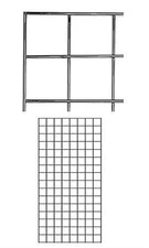 SSWBasics 2' X 4' Chrome Wire Grid Wall Panels - Durable Grid Wall Display