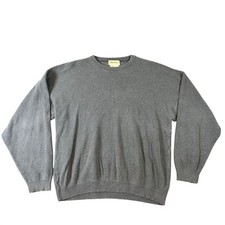 Vintage Eddie Bauer Mens Ribbed Heavy Knit Crewneck Sweater Gray XLT Made in USA