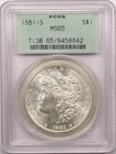 1881-S Morgan Silver Dollar $1, PCGS MS65 OGH, Gem Uncirculated BU