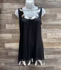 Express Sequin Trim Mini Dress Size Small Black Y2K Sleeveless