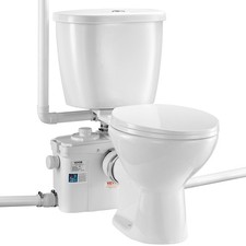 Macerating Toilet System w/Powerful 800W Macerator Pump,Rear Discharge and Upflu