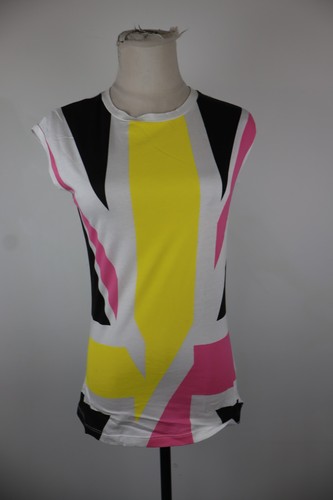 Dirk Bikkembergs, DIRK BIKKEMBERGS Women M Vintage Cotton Colorblock Logo Sleeveless Tank Top