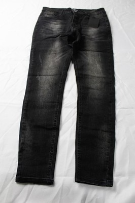 Gingtto Men's Washed Minimal Distress Stretch Skinny Jeans MS7 Black Size 32x30