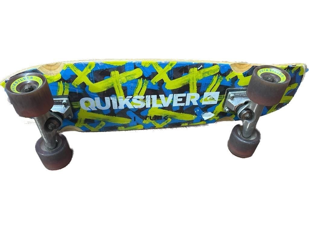 Quiksilver Cruiser Skateboard - Blue and Yellow Design