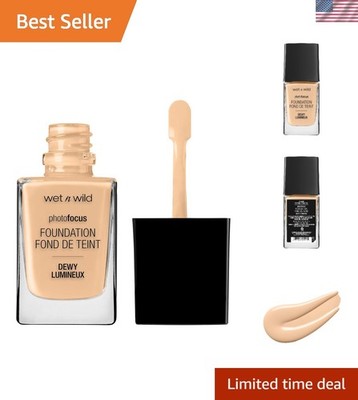 Photo Focus Dewy Liquid Foundation Makeup, Soft Beige Packaging May vary
