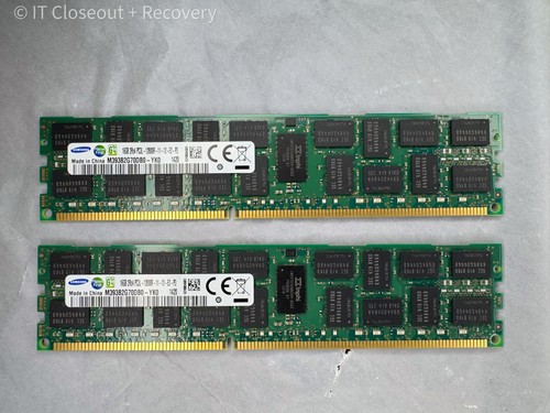 32GB Lot of 2x Samsung 16GB DDR3 ECC RDIMM Memory M393B2G70DB0-YK0 Used Modules