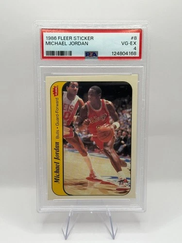 1986/87 Fleer MICHAEL JORDAN Sticker #8 PSA 4 RC Rookie REGRADE