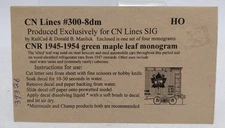Black Cat 300-8dm HO CNR 1945 - 1954 Green Maple Leaf Monogram (Set of 4)