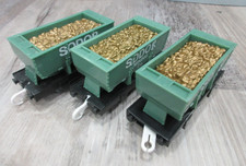 Thomas Train Trackmaster Sodor Mining Quarry Cargo Car Flip Top Gold Silver X3