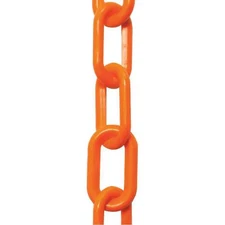 Plastic Chain, Safety Orange, 50 Ft Length, Gloss, 50012-50