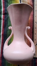 Vintage Pink Red Wing 505 Double Handled 7 1/2" Vase Made in USA