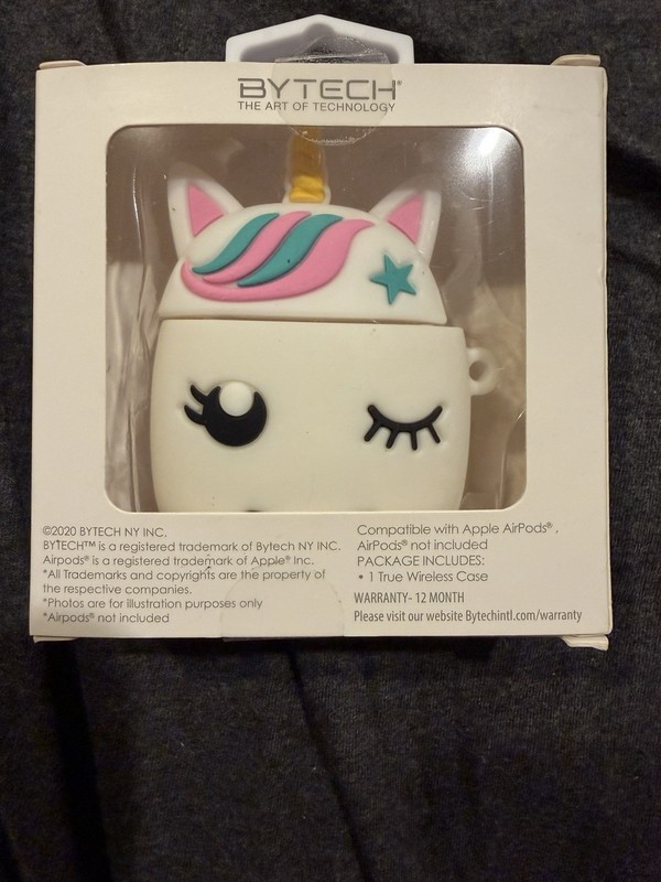 Bytech Unicorn AirPods Case Cover White Silicone Keychain BY-AU-MC-175-AC NEW