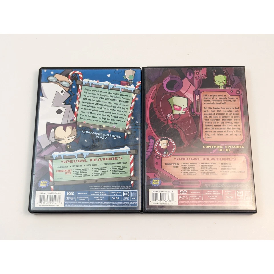 Invader Zim DVD Vol 2 & 3 Progressive Stupidity Holiday Cheer Nickelodeon - Image 4 of 4