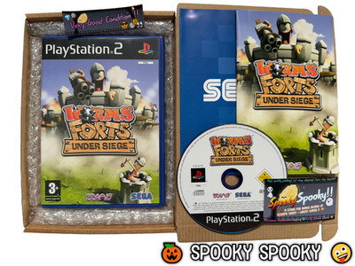 Worms Forts Under Siege PS2 - UK PAL sehr guter Zustand CIB - hochwertige Verpackung - Sendungsverfolgung