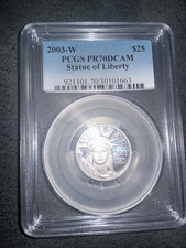 2003W PLATINUM $25 AMERICAN EAGLE 1/4oz STATUE OF LIBERTY PCGS PF70 DCAM PERFECT 3983.80 per troy oz