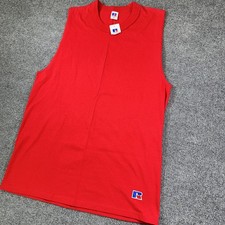VTG Russell Athletic Shirt Men M Red Basketball Muscle Gym Training Tank Top NOS
