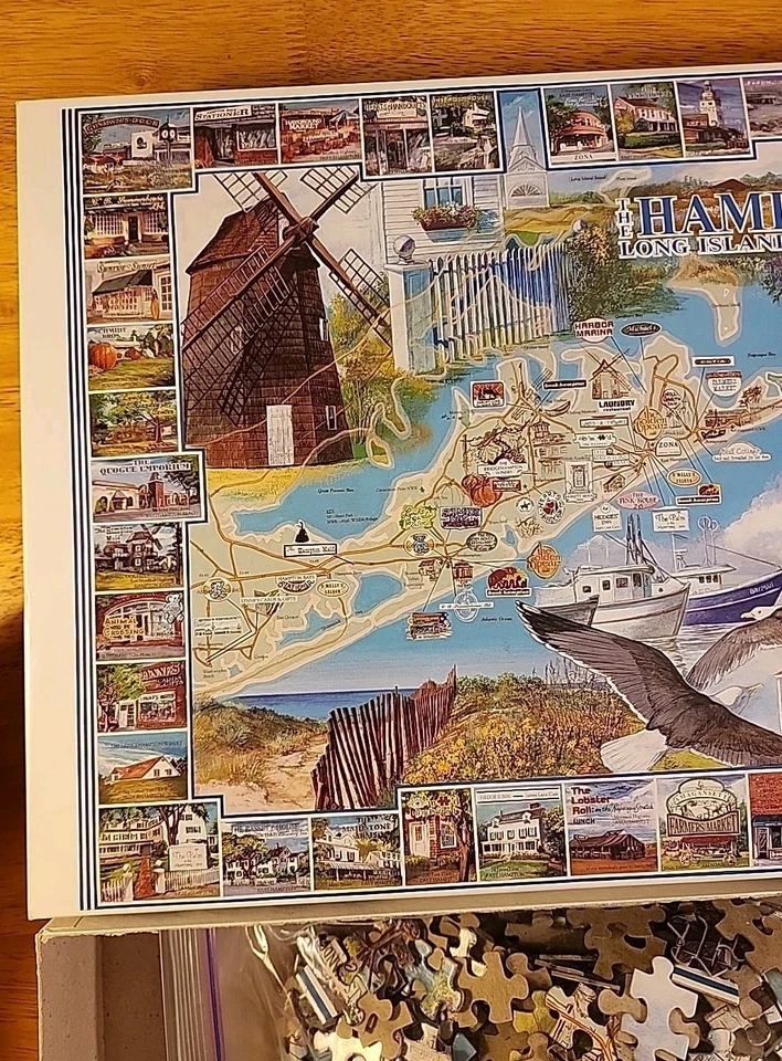White Mountain Puzzles The Hamptons Long Island New York 1995 1000 Pieces VTG - Image 4 of 4