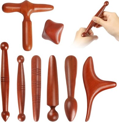8 Stück Triggerpunkt Massagegerät Set aus Holz, Triggerpunkt Drücker,Kompakte Ma