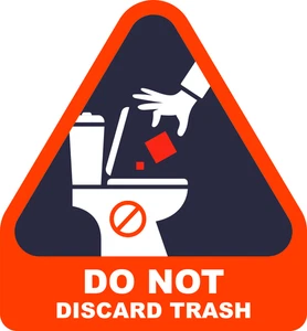 Do Not Flush Trash Wipes Toilet Self Adhesive Vinyl Sticker
