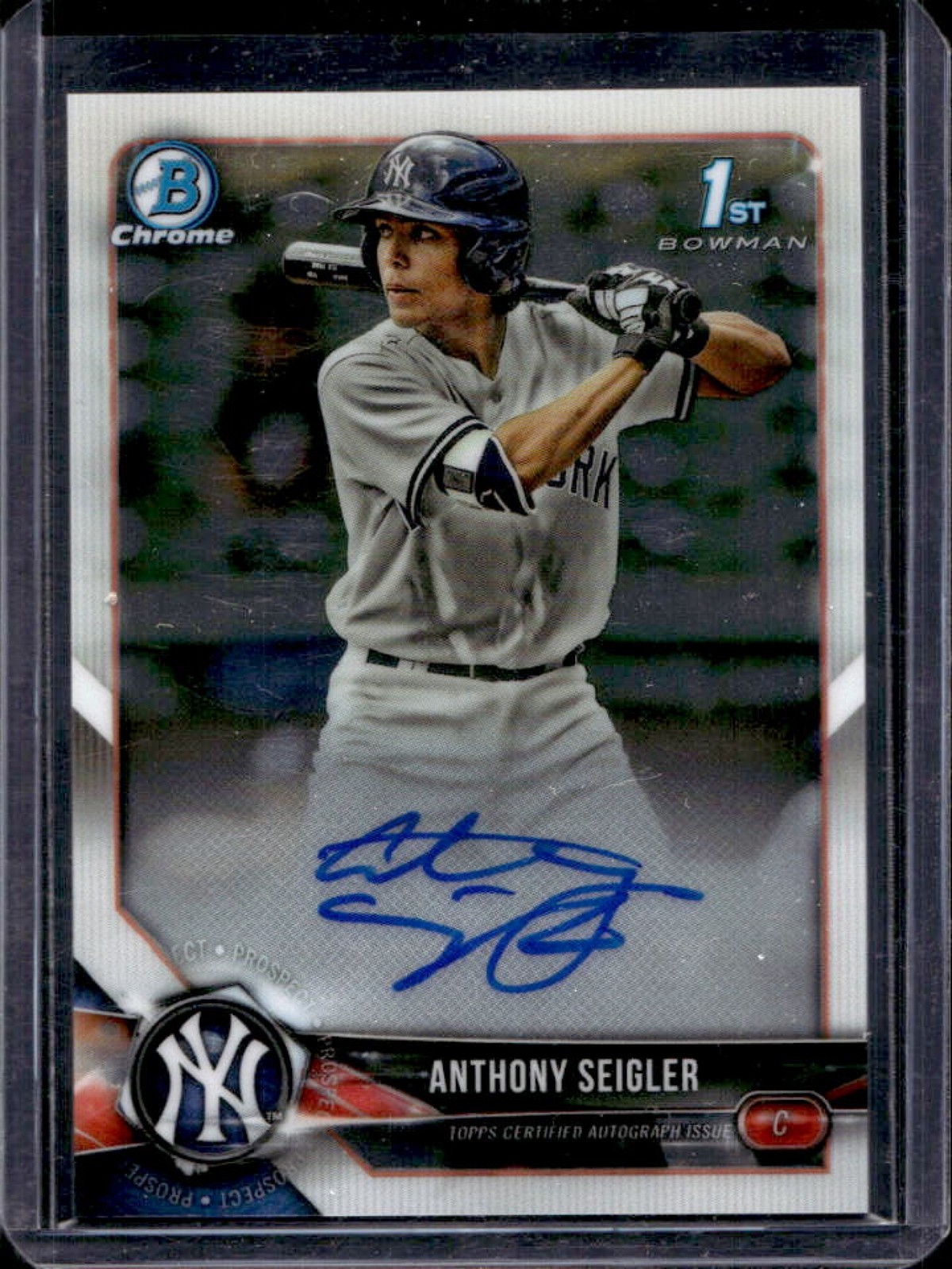 2018 Bowman Draft Anthony Seigler Chrome Auto 1st Prospect #CDA-AS Yankees