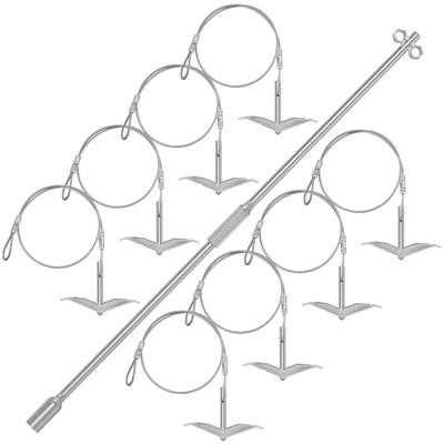 8 Pack Ground Anchors Shed Anchor Kit with Driving Rod, Earth Anchor Cable St...
