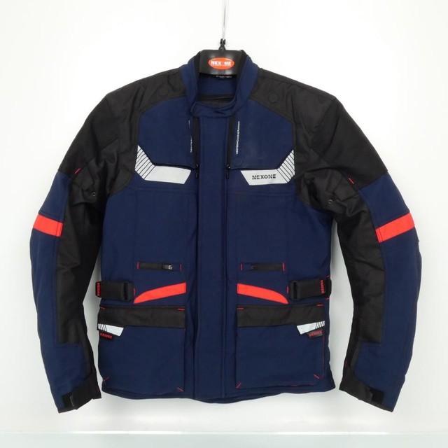 Blouson moto Nexone Adventure touring bleu noir rouge pour homme Taille L Neuf