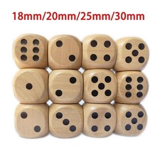 Solid Wood Point-Count Dice 18/20/25/30mm For Board Games, Teaching, RPG ETC