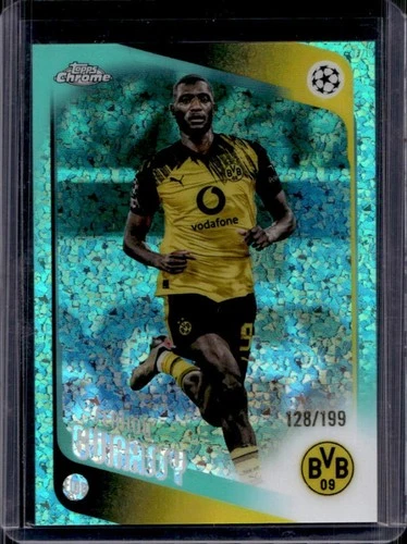 2025-26 Topps Chrome UEFA CC Serhou Guirassy Aqua Mini-Diamonds Refractor #/199