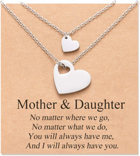 Mother Daughter Necklace Set for 2/3 Mothers Day Gifts for Mom Daughter Matching