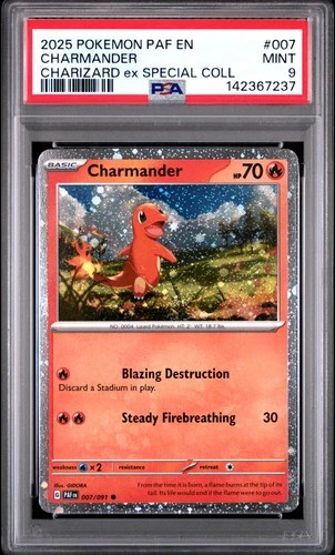 2025 POKEMON PALDEAN FATES CHARIZARD EX SPECIAL COLLECTION CHARMANDER PSA 9