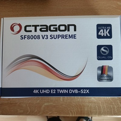 Octagon SF8008 4K TWIN SUPREME UHD E2 2x DVB-S2X Linux PVR Twin Sat Receiver M.2