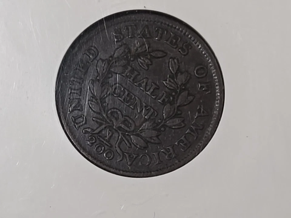 1804 Draped Bust Half Cent Spiked Chin 1/2C NGC VF30 Rotated Die Reverse NICE - Image 4 of 4