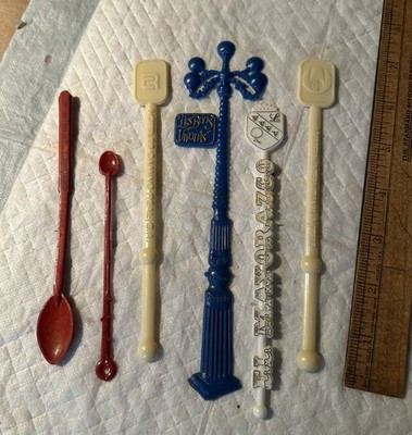 6 Vintage Swizzle Sticks Mayorazco Les Bons Vivants Mexico Las Mil y Una Donas
