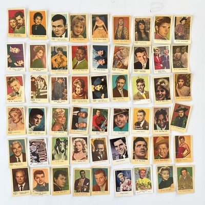 James Stewart Nat King Cole Brigitta Bardot 1950s 1960s Dutch Gum Lot (54 cards)