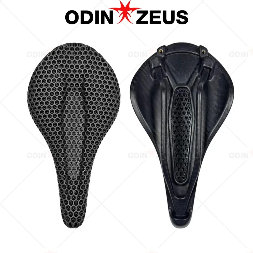 Sillín de bicicleta de fibra de carbono impreso en 3D 250*135 mm MTB/cojín de asiento de bicicleta de carretera Foto 4 de 4