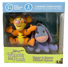 Disney Winnie the Pooh Eeyore & Tigger Set of 2 Flocked Figures 2.25" 2025 NIB