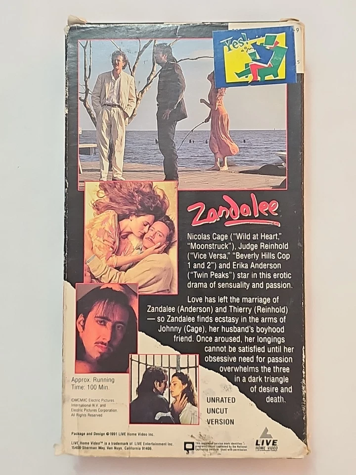 Zandalee (VHS 1991) TESTED WORKS  -  EROTIC Uncut UNRATED Version NICK CAGE - Image 3 of 4