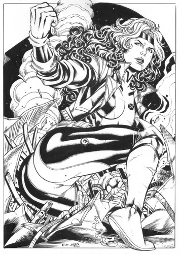 ROGUE 11X17 AMAZING PINUP -ORIGINAL ART BY ED SILVA SET
