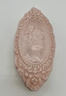 Vintage Fostoria Pink Milk Glass Jenny Lind Cameo Lidded Trinket Box