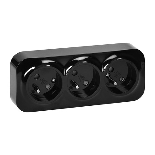 Bloc Prise Murale 3 x 2P+T 16A / 230VAC IP20 Version Francaise Prise en Saill...