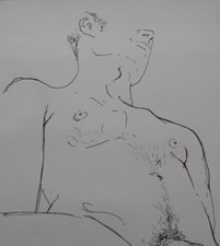 Male nude Drawing Illustration Fine Art