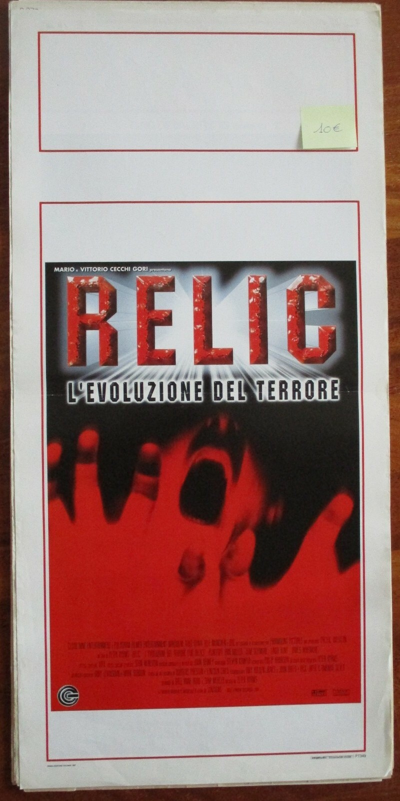 Locandina originale film Relic - L'evoluzione del terrore (1997) - Regia di Peter Hyams